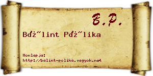 Bálint Pólika névjegykártya